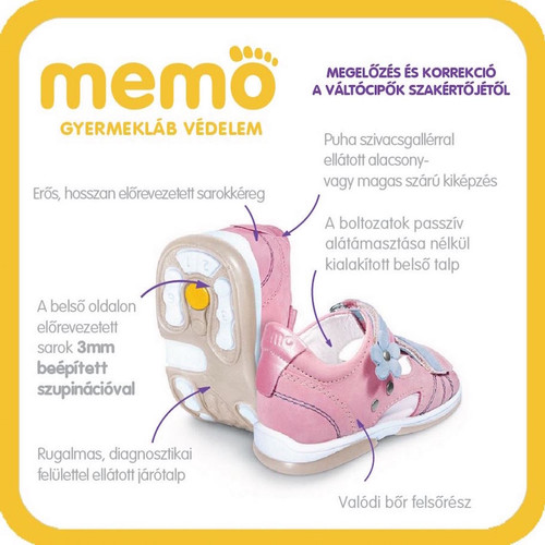Memo Verona bézs szupinált szandál